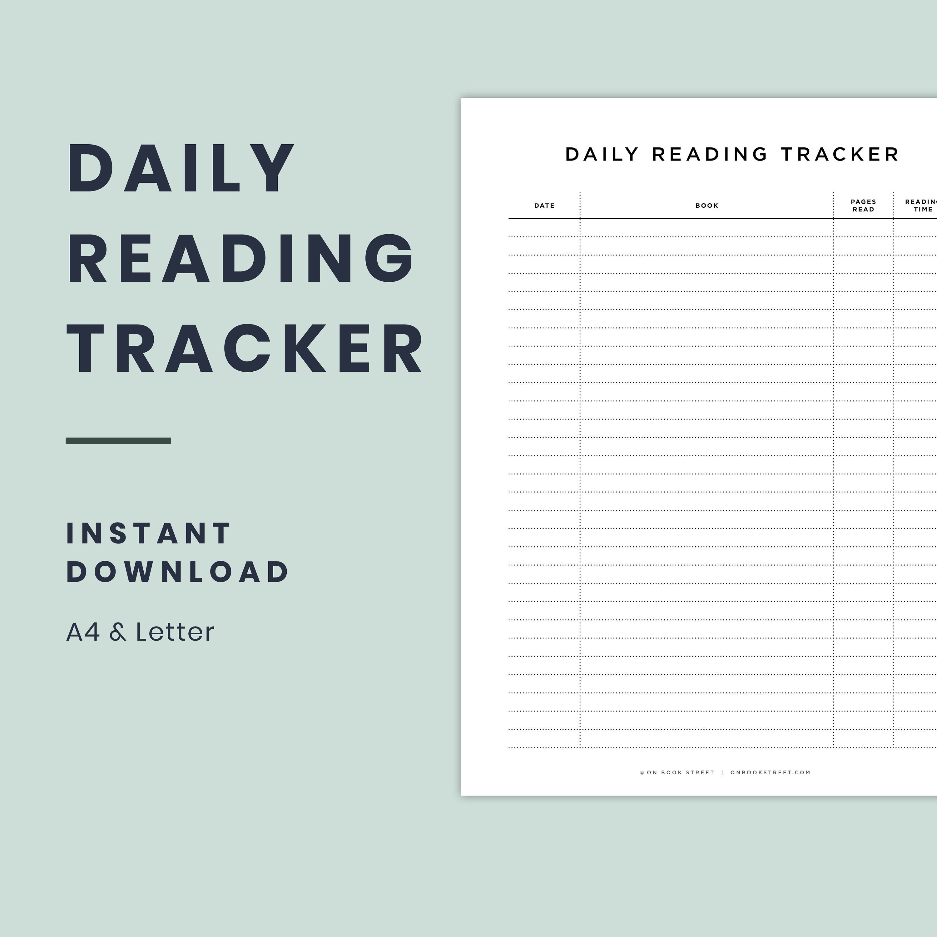 daily-reading-tracker-printable-reading-log-reading-routine-etsy