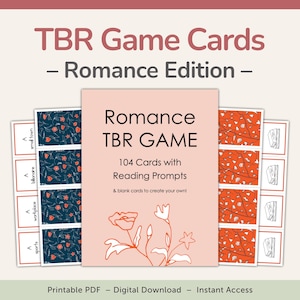 Romance TBR Game, Printable Reading Prompts Cards, What to Read Next, PDF – DOWNLOAD