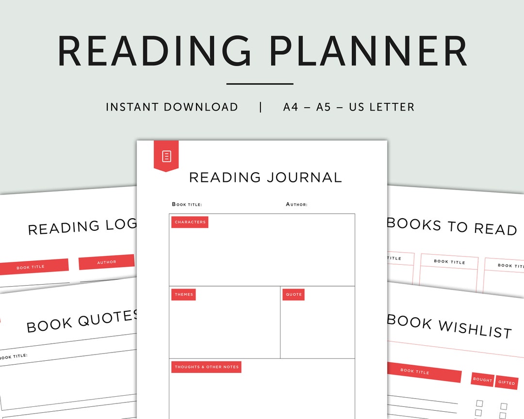 Reading Planner Printable Book Log Book Tracker Printable Book - Etsy