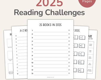 2025 Reading Challenges Printable, Reading Prompts, Book Bingo, PDF – DOWNLOAD