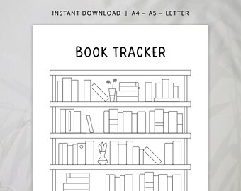 Bookshelf Tracker, Printable Reading Log, PDF – DOWNLOAD