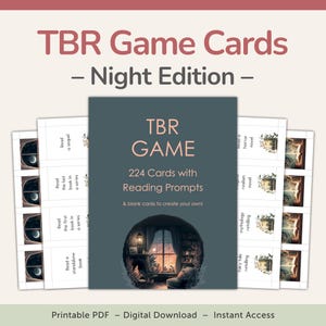 Printable TBR Game Cards with Reading Prompts – Night Edition – DOWNLOAD