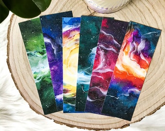 Printable Bookmarks Space Bookmark Set Watercolour Galaxy Space Gifts for Readers Sci Fi Bookmark for Man Astronomy Digital Download PDF