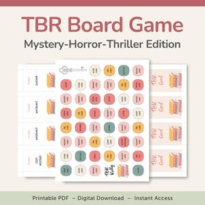 Jeu de réduction SUB avec plateau de jeu et cartes, défi de livre de thriller et d&#39;horreur, PDF – TÉLÉCHARGER