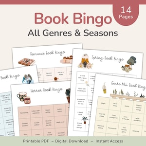 Book Bingo Bundle, Printable TBR Game, Reading Prompts, What to Read Next, PDF – DOWNLOAD