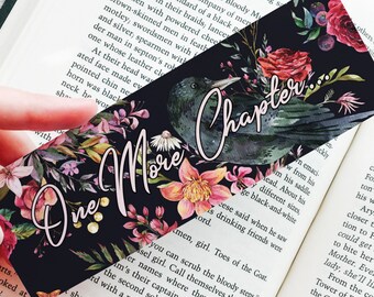 Printable Bookmark "One More Chapter" with Flowers, PDF – Download
