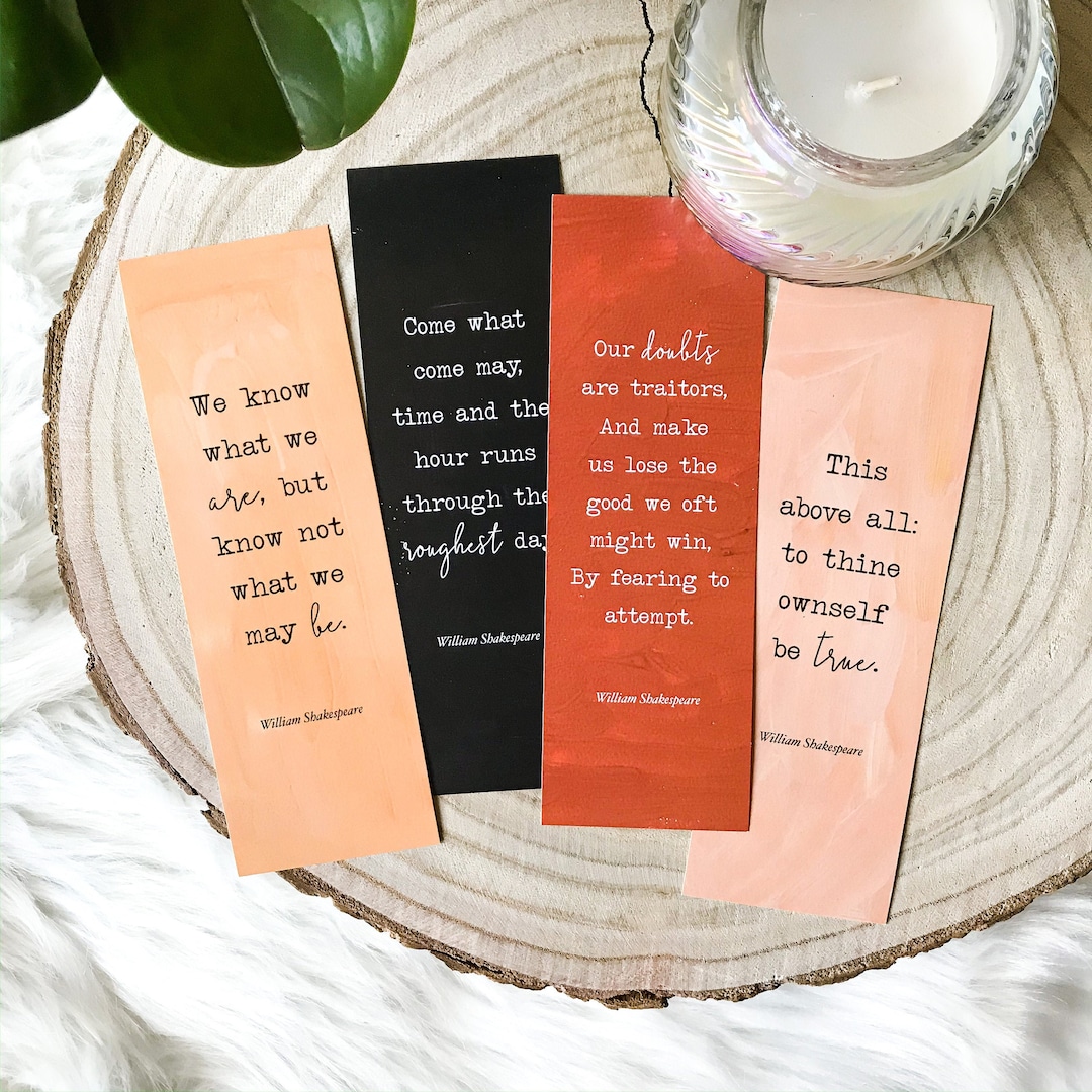 Shakespeare Quotes Bookmark Set, Printable Bookmarks With Quotes, Shakespeare Gifts for Readers ...