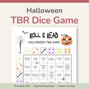 Halloween TBR Game with Spooky Reading Prompts, Halloween Reading Challenge, What to Read Next, Bookish Printable – DOWNLOAD