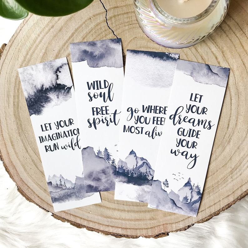 Printable Bookmarks Inspirational Quotes Bookmark Set Wild and - Etsy