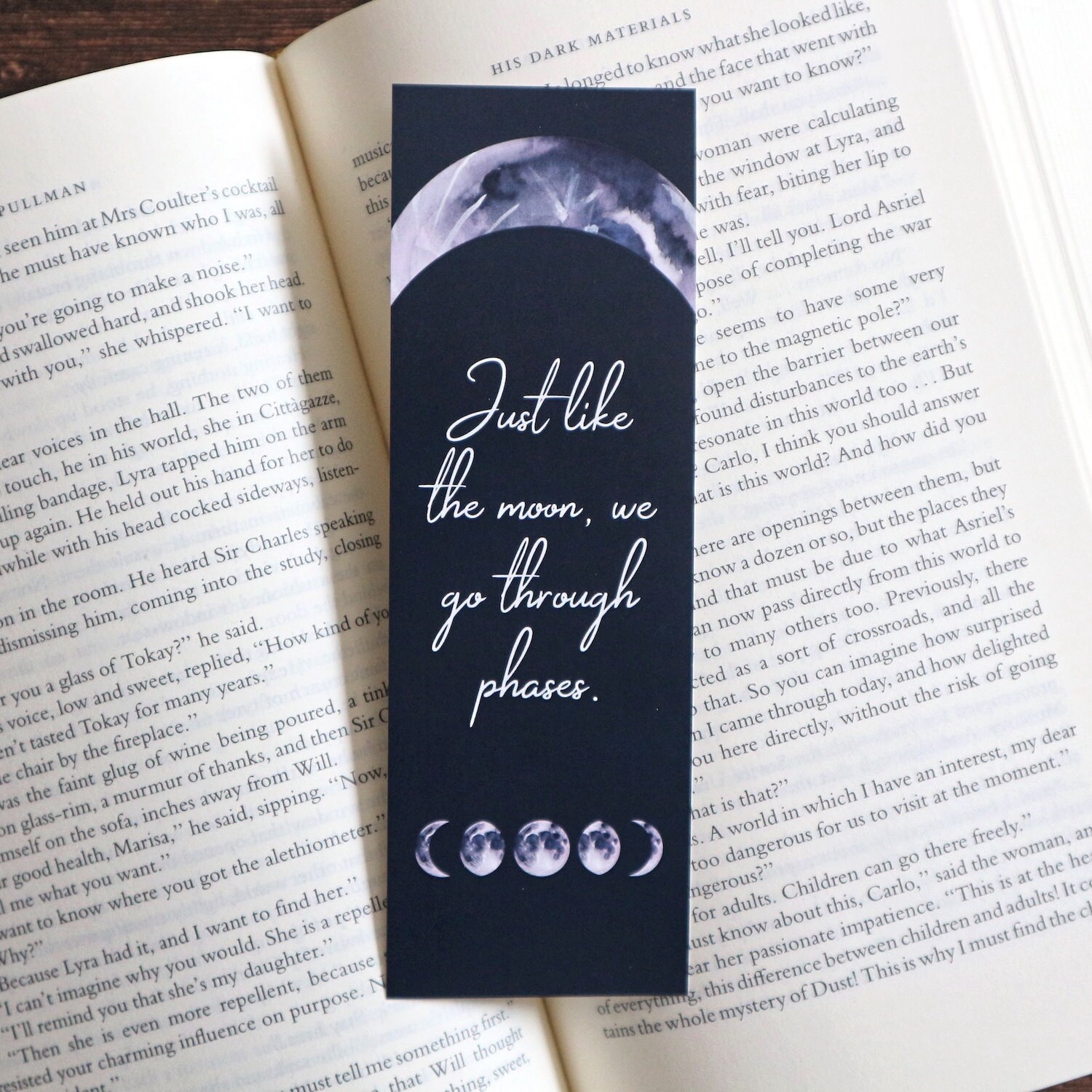 printable bookmarks moon phases quotes i read past my bedtime etsy