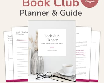 Book Club Planner, Reading Group Printable, Book Club Questions, Book Discussions, Online Book Club Organizer, PDF Instant DOWNLOAD
