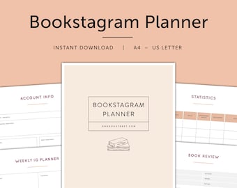 Bookstagram Planer zum Ausdrucken, Instagram Planer für Buchreviewer, PDF – DOWNLOAD