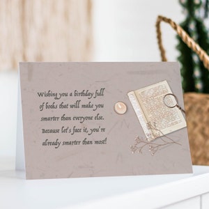 Funny Birthday Card for Book Lovers, Printable Greeting Cards Book Themed, DOWNLOAD