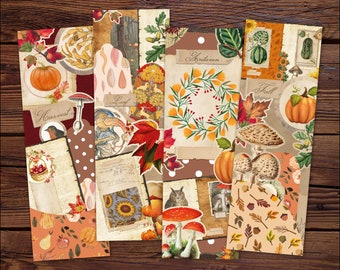 Autumn Bookmark Set, Fall Printable Bookmarks Cottagecore Aesthetic, DOWNLOAD