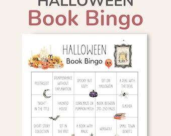 Halloween Book Bingo Printable, Spooky Reading Challenge with Bookish Prompts, What to Read Next, PDF – DOWNLOAD