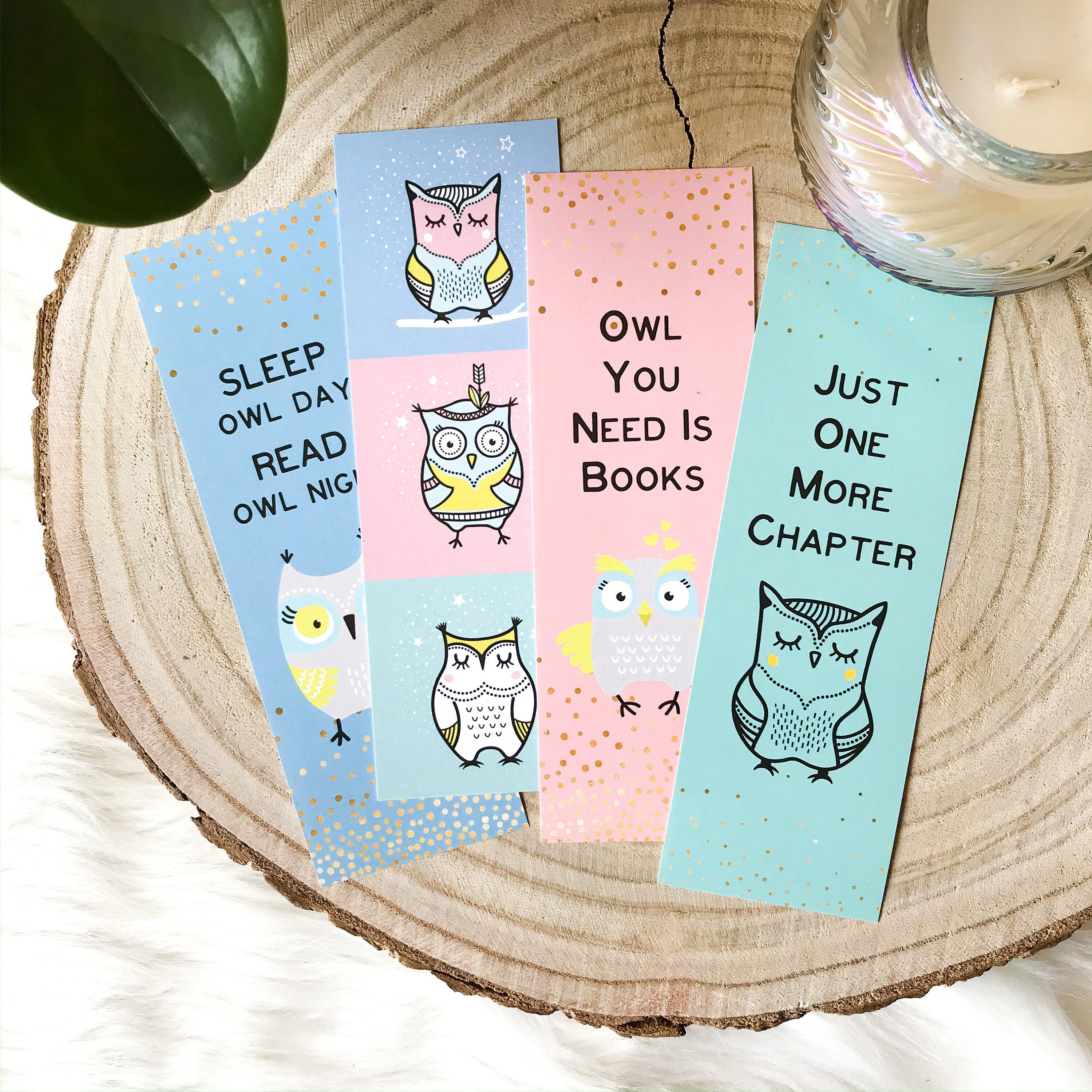 printable owl bookmarks for books owl gifts planner etsy