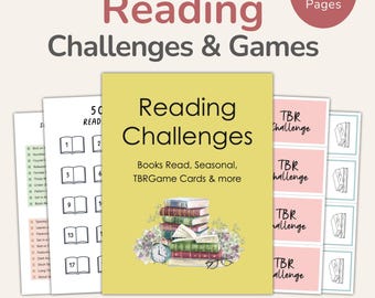 Printable Reading Challenge Templates, TBR Game Cards, Books to Read, PDF – DOWNLOAD