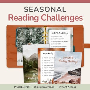 Saisonale Buch Challenge Planner Einlagen zum Ausdrucken, PDF – DOWNLOAD