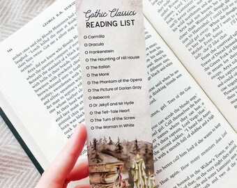 Printable Bookmark with Gothic Classic Literature Reading List, Classics To Be Read List, PDF – DOWNLOAD