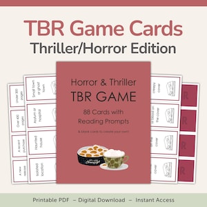 Horror & Thriller TBR Game, Printable Reading Prompts Cards, What to Read Next, PDF – DOWNLOAD