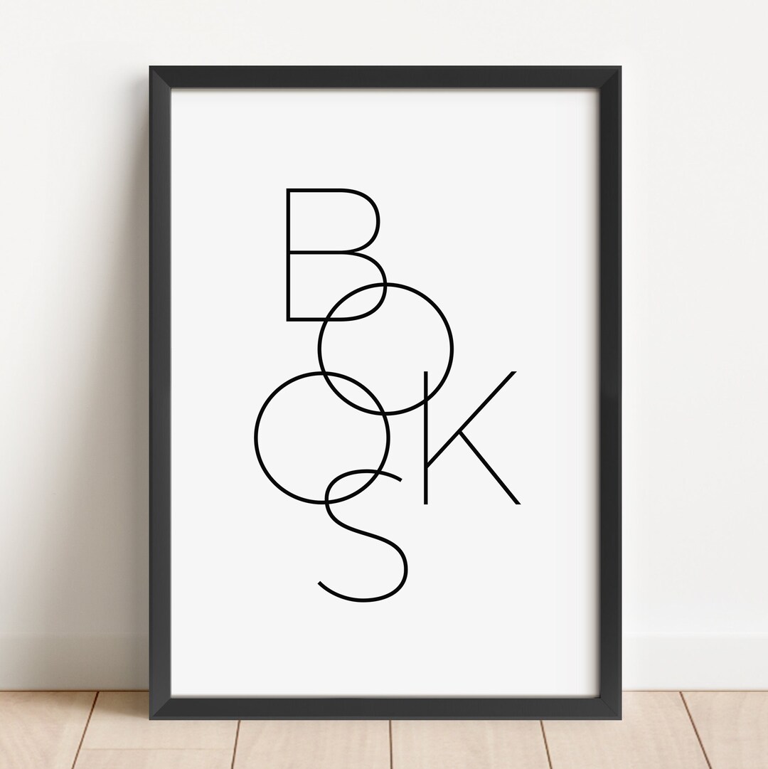 Book Typography Print Printable Wall Art for Book Lovers Etsy