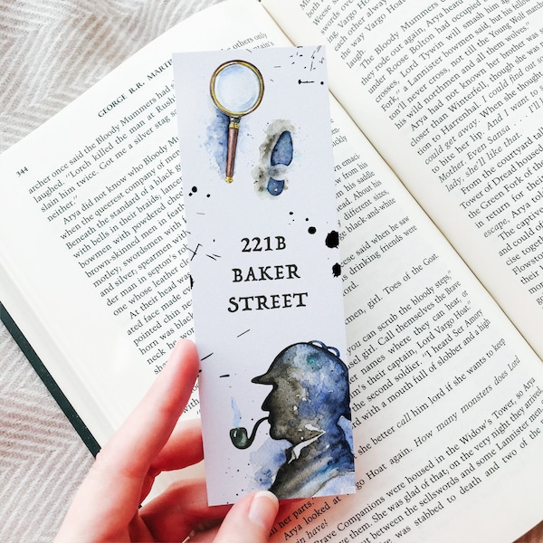 Sherlock Holmes Bookmark 221B Baker Street, Printable Bookmarks for Readers, Digital Book Lover Gift, Literary Reading Gifts, DOWNLOAD