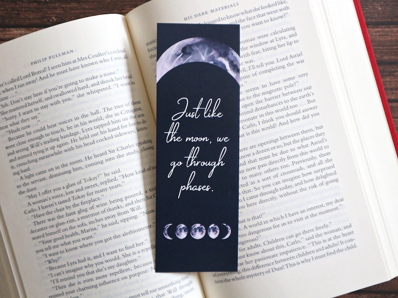printable bookmarks moon phases quotes i read past my