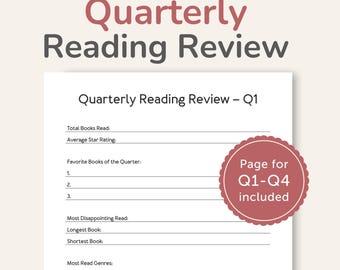 Quarterly Reading Review & Reflection, Reading Progress Overview, PDF – DOWNLOAD