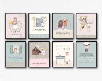 Anne of Green Gables Gallery Wall Set of 8 Prints, Nursery Decor – DOWNLOAD