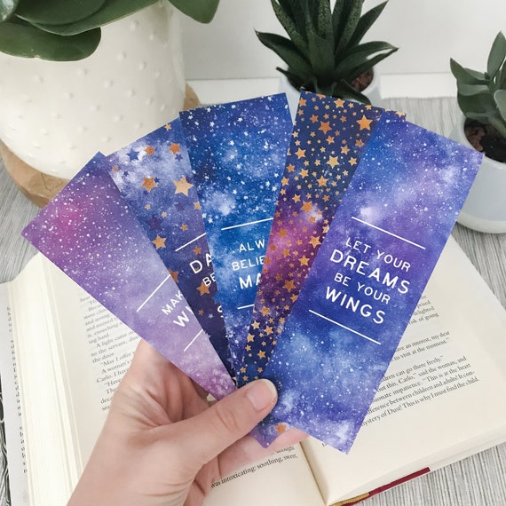 Star Galaxy Printable Bookmarks Motivational Gifts for | Etsy