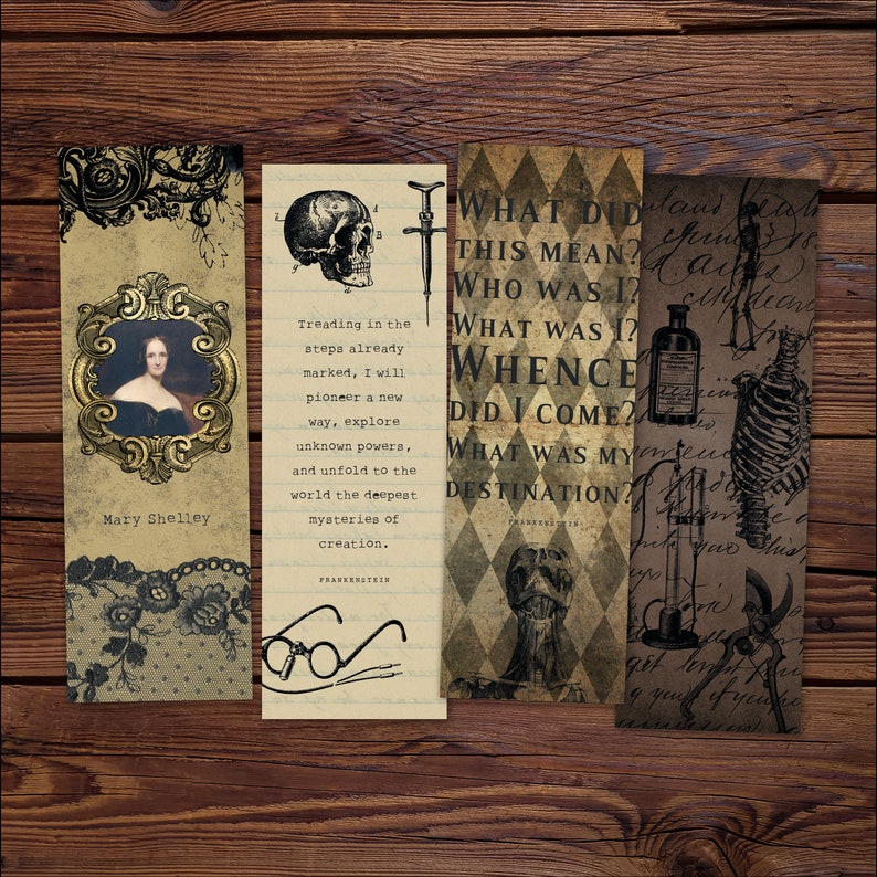 gothic horror bookmark bundle digital printable bookmarks etsy