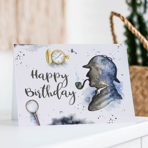Sherlock Holmes Geburtstagskarte Digital, Happy Birthday Karte, PDF – DOWNLOAD
