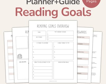 Reading Goals Tracker Printable + Guide and Ideas for Setting Book Goals, PDF – DOWNLOAD