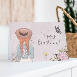 Anne auf Green Gables Geburtstagskarte Digital, Happy Birthday Karte, PDF – DOWNLOAD