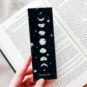 Moon Phases Bookmark Printable, Book Lover Gifts for Readers, DOWNLOAD