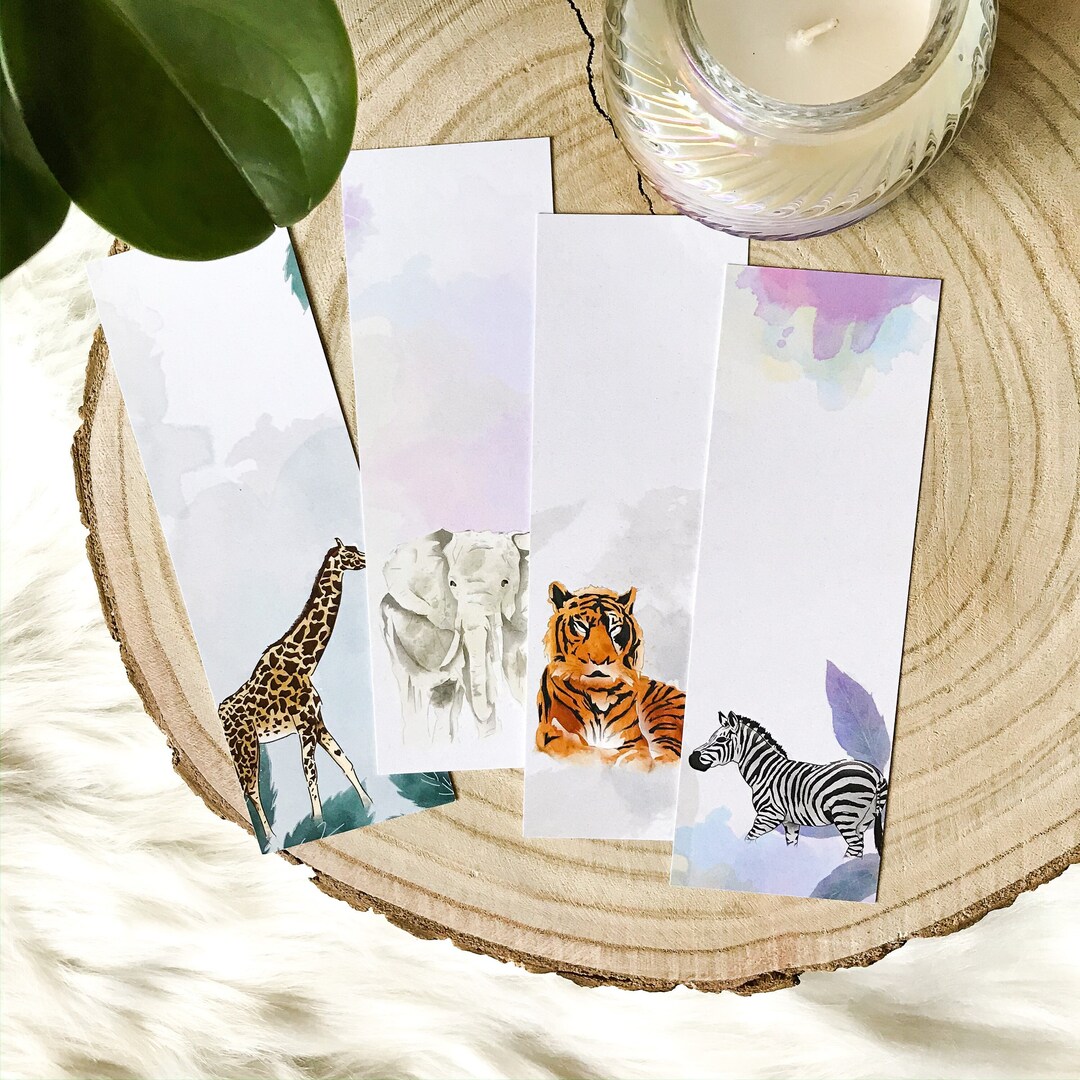 Watercolor Animals Printable Bookmarks Planner Bookmark Animal - Etsy