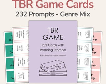 TBR Game, Printable Reading Prompts Cards, What to Read Next, PDF – DOWNLOAD