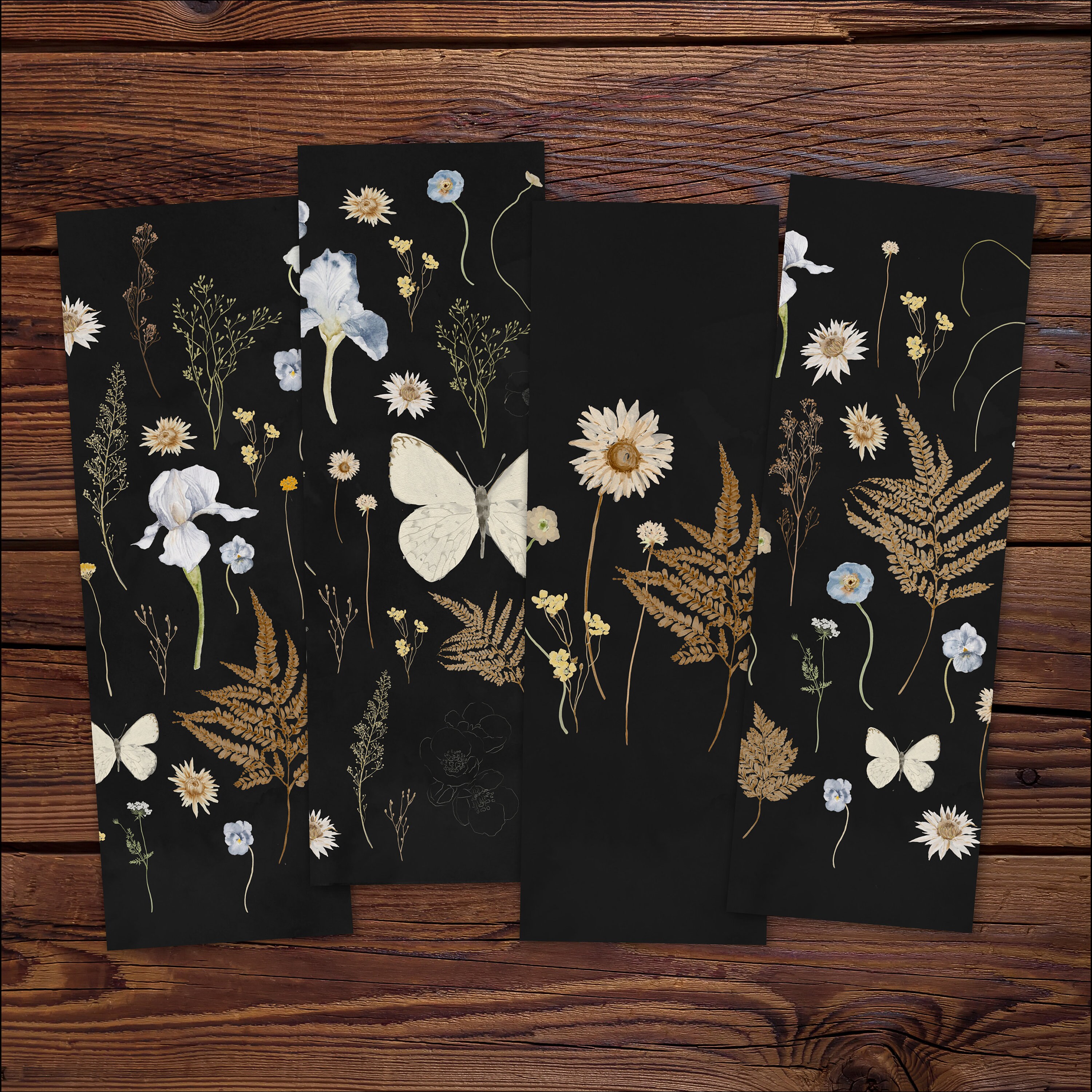 botanical bookmarks printable flower bookmark set nature etsy
