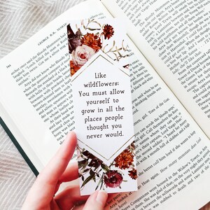 Floral Bookmark Printable, Inspirational Quotes Bookmark Digital, Motivational Gifts for Readers, PDF - DOWNLOAD