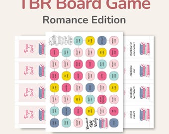 Printable Romance TBR Board Game with Reading Prompts, Reading Challenge – DOWNLOAD