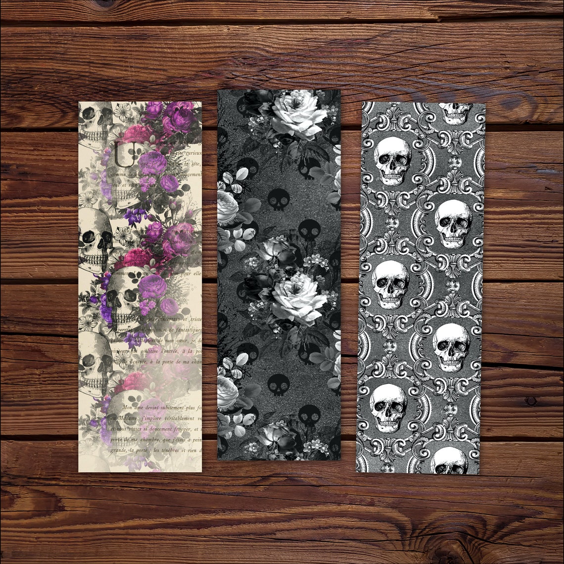 gothic horror bookmark bundle digital printable bookmarks etsy