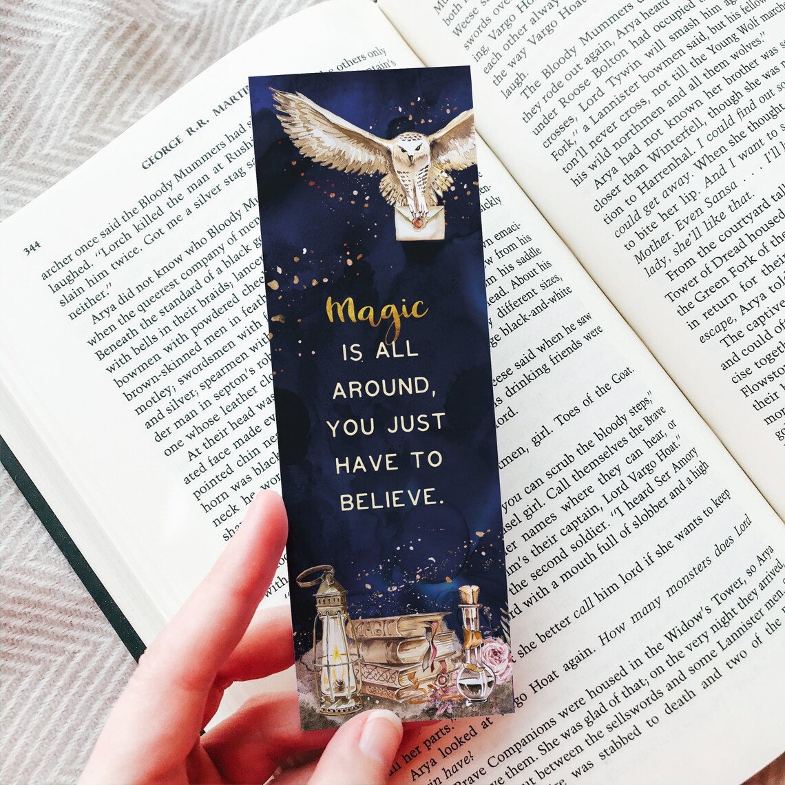 Witchcraft Magic Printable Bookmarks With Quotes Witch Wizard Etsy