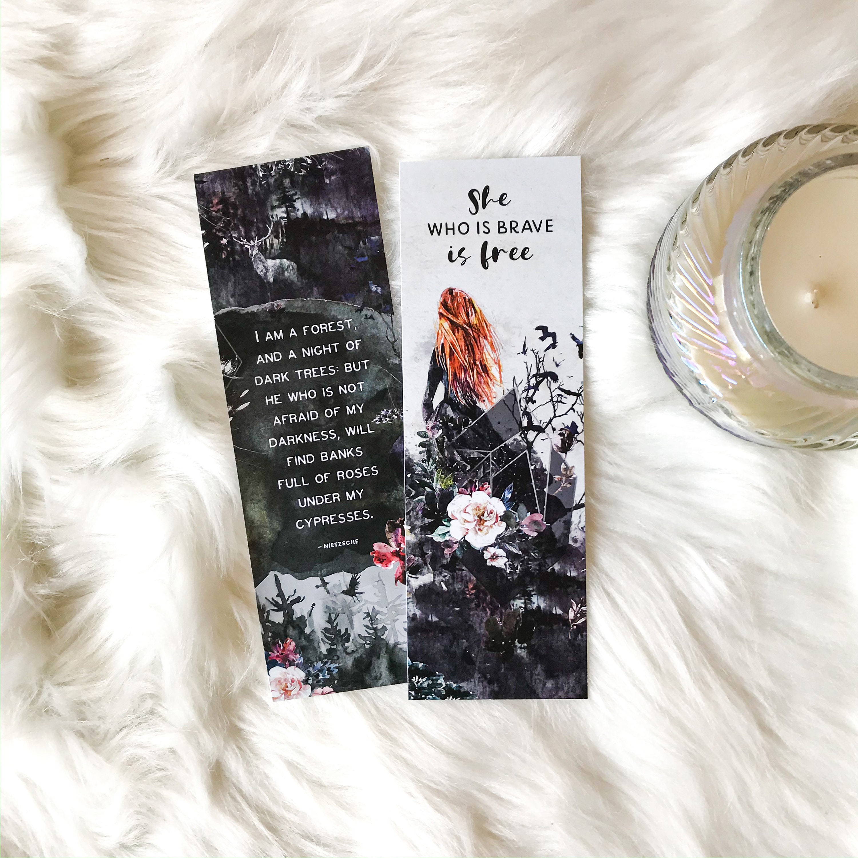 Printable Bookmarks With Quotes Dark Fantasy Heroine Etsy