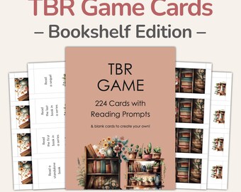 TBR Game Printable, Cards with Reading Prompts – Bookshelf Edition – DOWNLOAD