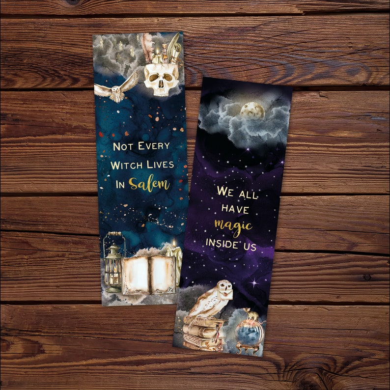 witchcraft magic printable bookmarks with quotes witch wizard etsy