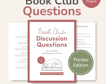 Thriller Book Club Questions, 85 Mystery Discussion Questions as Conversation Starters, PDF – DOWNLOAD