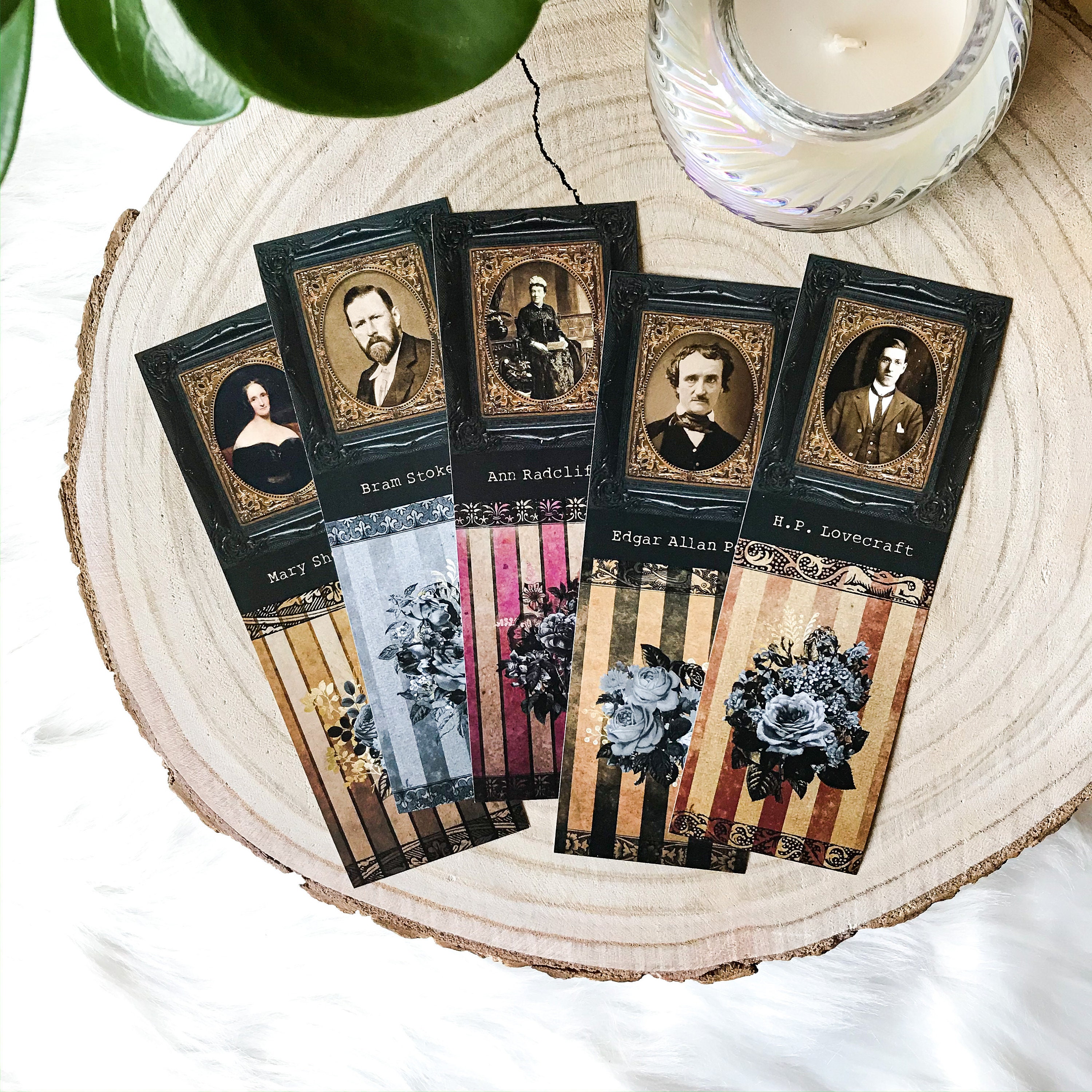 gothic horror bookmark set digital printable bookmarks etsy