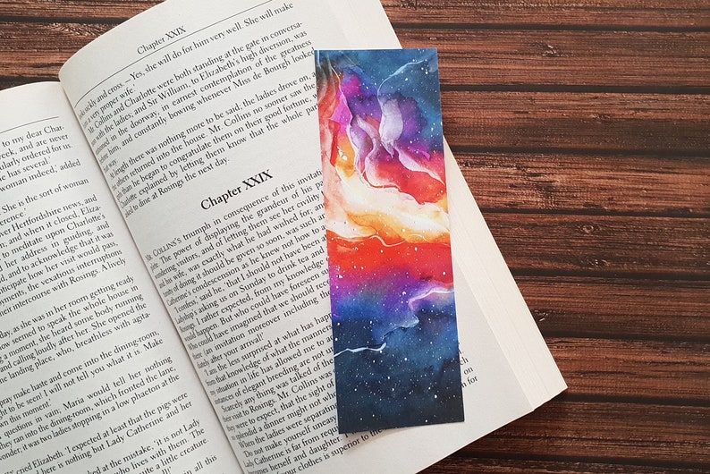printable bookmarks space bookmark set watercolour galaxy etsy