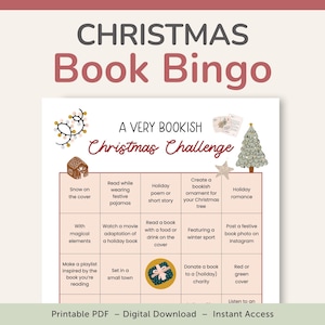 Reto de Bingo de Libros de Navidad para imprimir, PDF – DESCARGAR