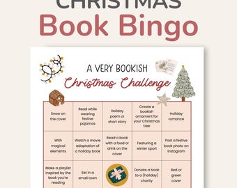 Christmas Book Bingo Printable, Christmas Reading Challenge with Bookish Prompts, What to Read Next, PDF – DOWNLOAD